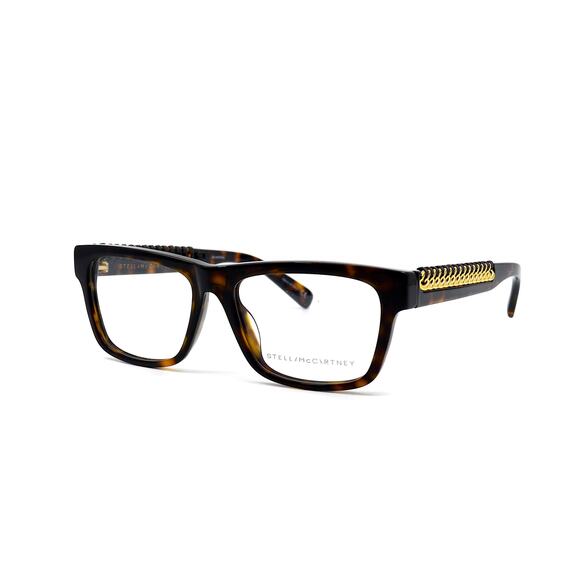 STELLA McCARTNEY SC0222O HAVANA GOLD DEMO LENS AUTHENTIC EYEGLASSES FRAME